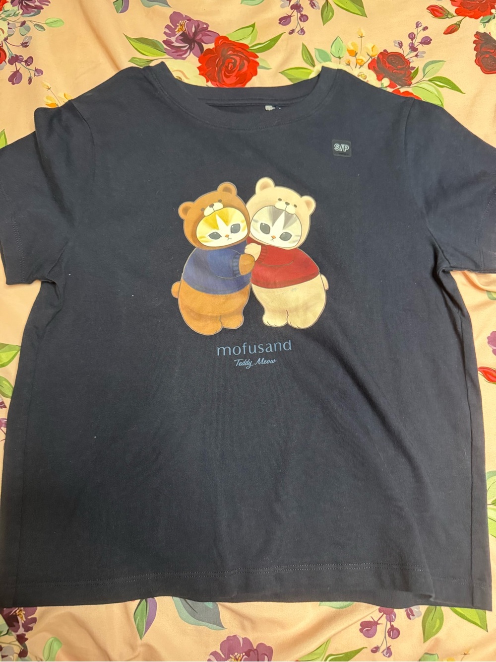 Uniqlo Navy Kids Tee with Bear Duo Print
